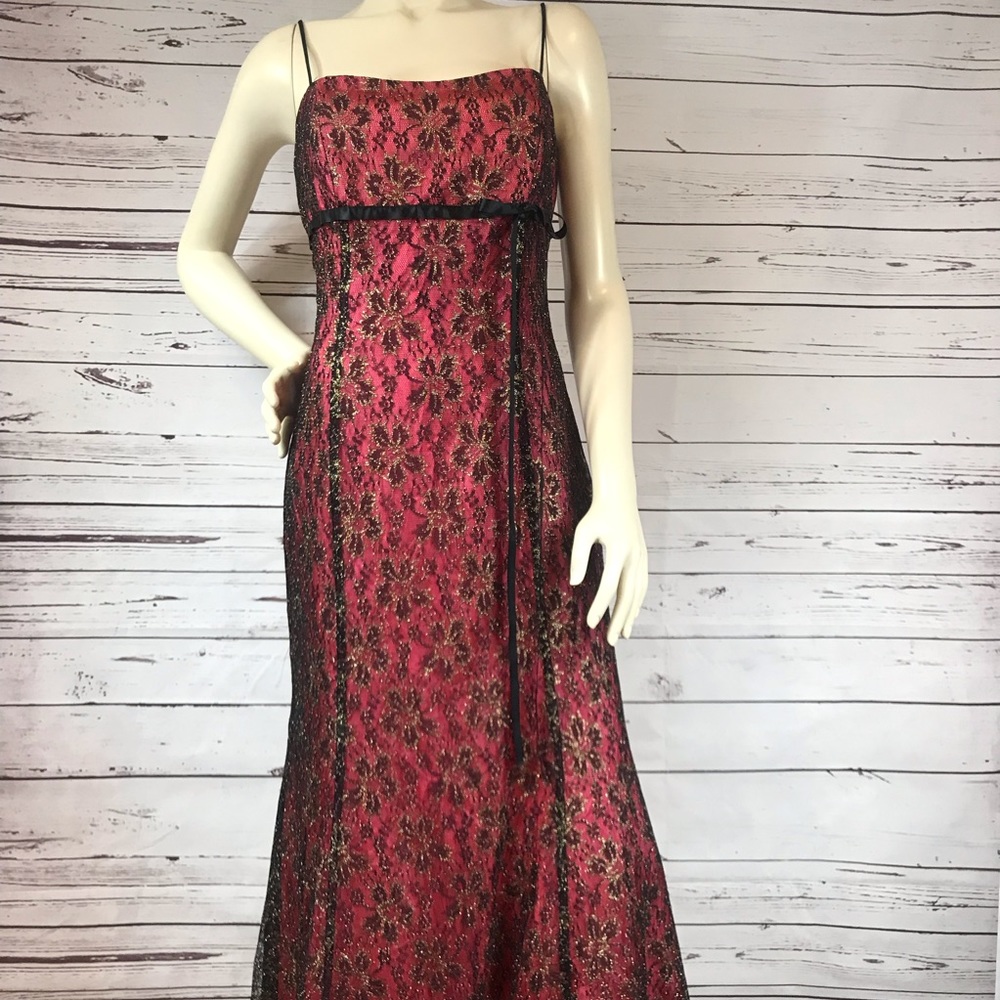 Pink and Black Lace Homecoming Dress Size M EUC